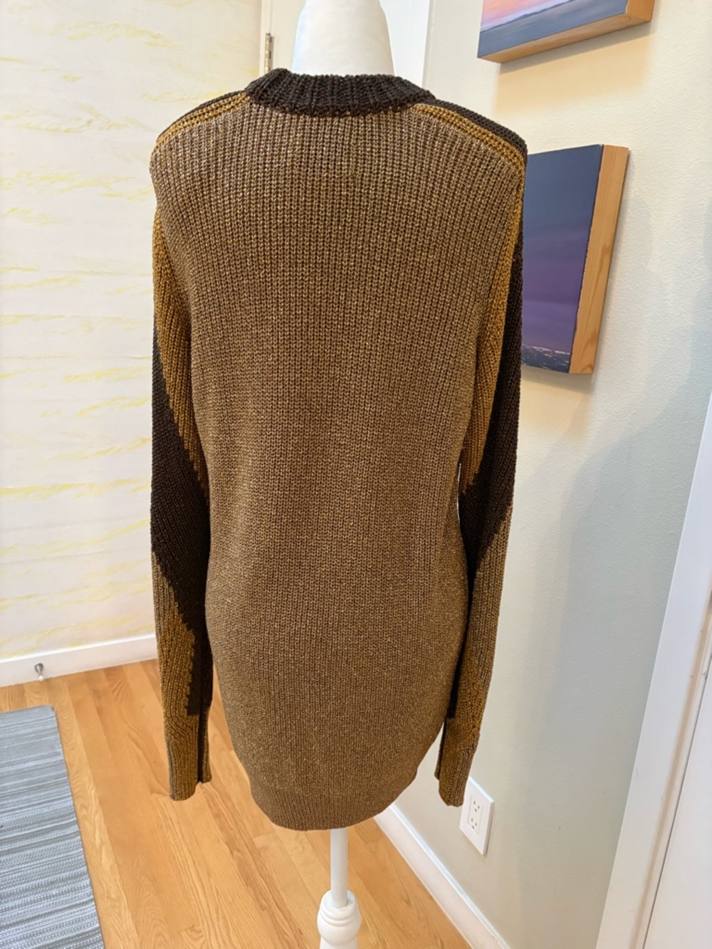 Metallic Colorblock Knit Sweater - mini dress - Picture 4 of 8